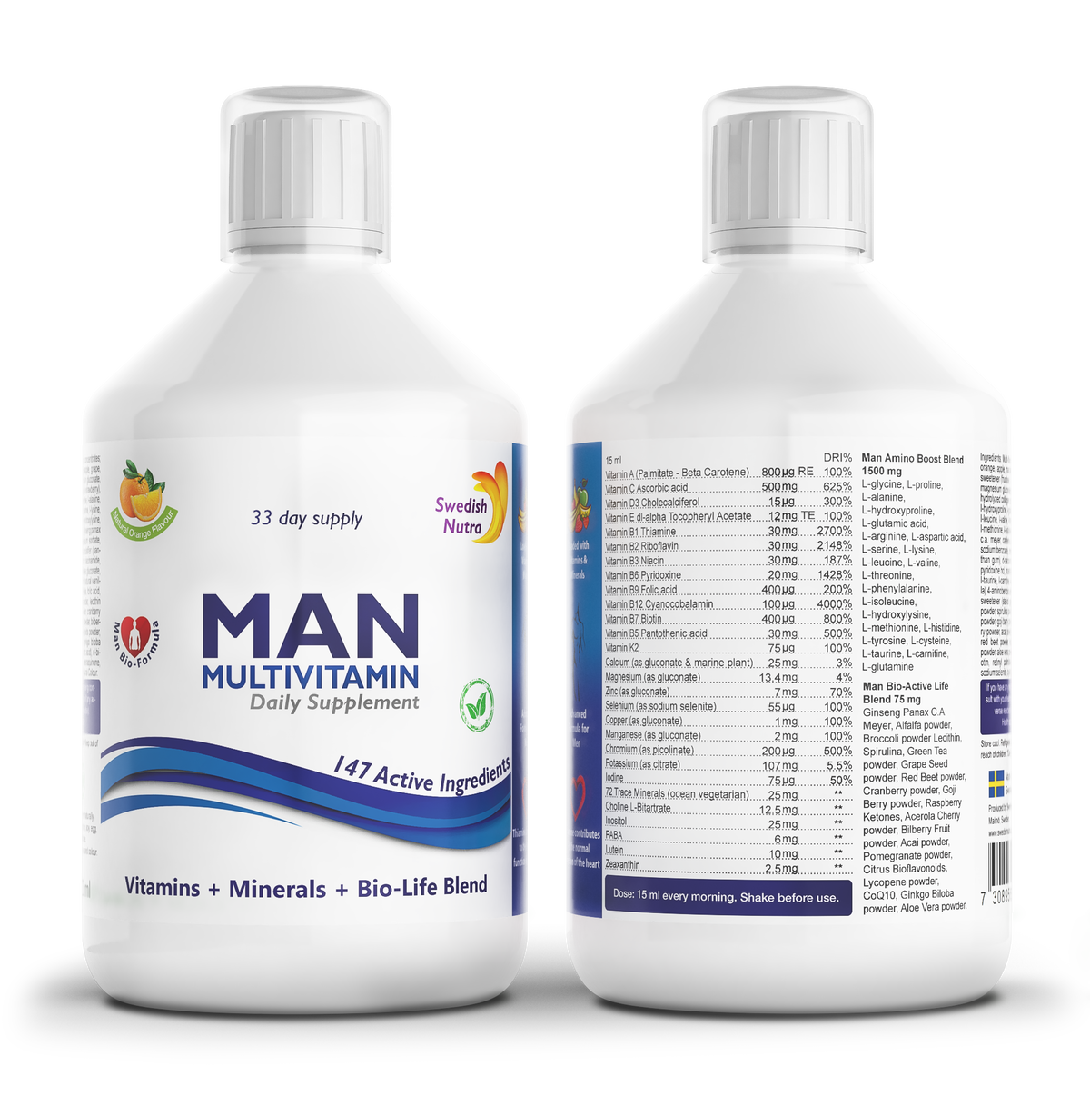 Swedish Nutra Multivitamín Multivitamín pre mužov 500ml